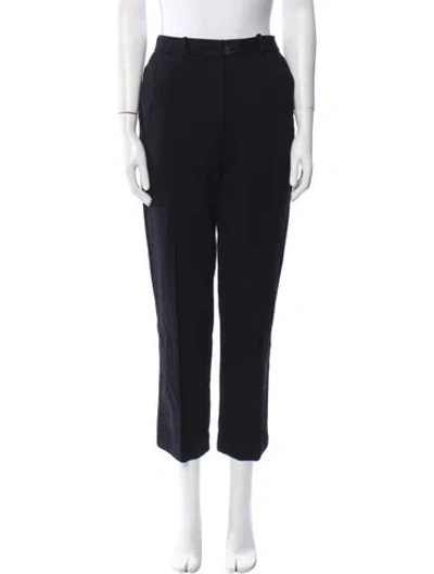 Pre-owned Sandro Straight Leg Pants In Black