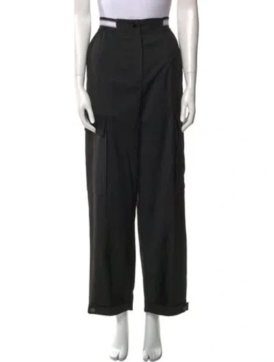 Pre-owned Sandro Straight Leg Pants In Black
