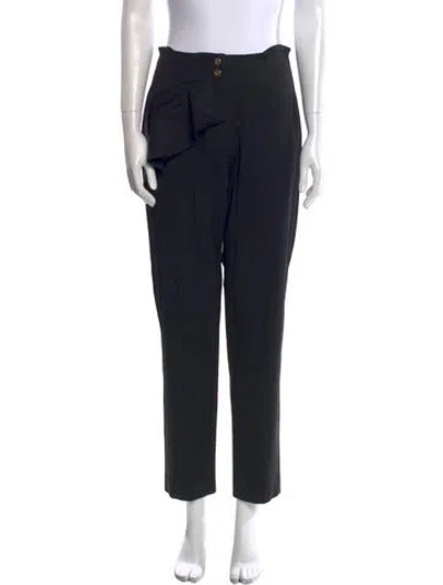 Pre-owned Sandro Straight Leg Pants In Black