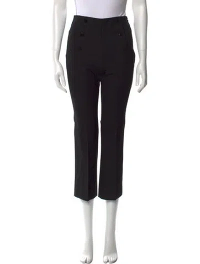 Pre-owned Sandro Straight Leg Pants In Black