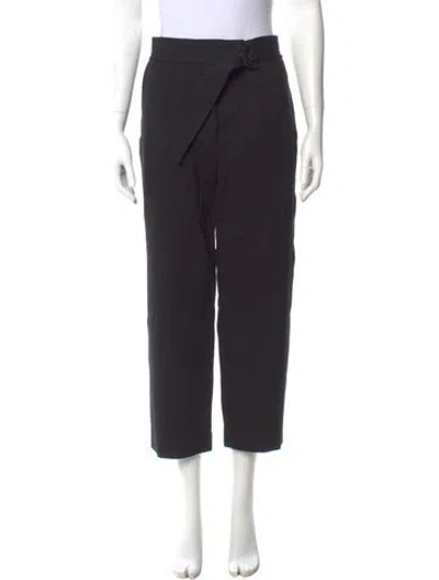 Pre-owned Sandro Straight Leg Pants In Black
