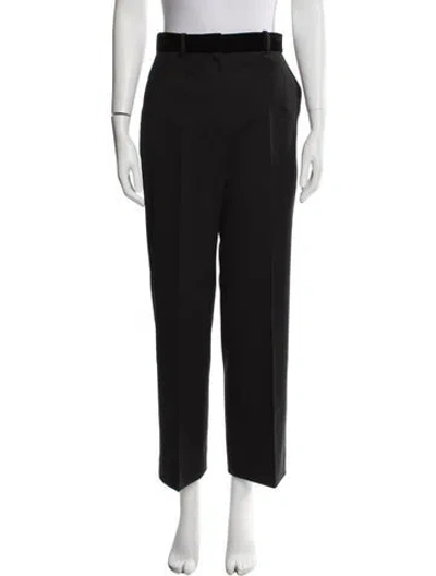 Pre-owned Sandro Straight Leg Pants In Black