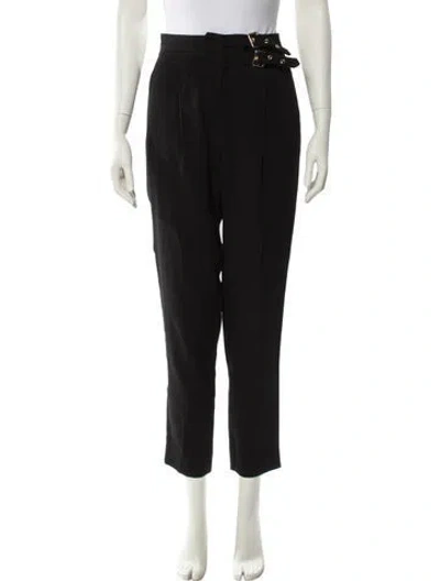 Pre-owned Sandro Straight Leg Pants In Black