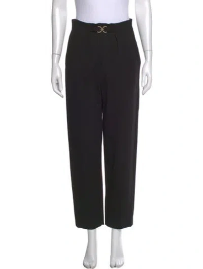 Pre-owned Sandro Straight Leg Pants In Black