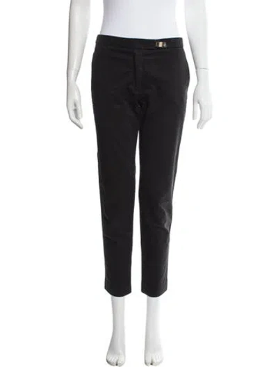Pre-owned Sandro Straight Leg Pants In Black