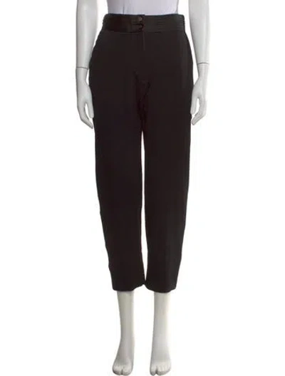 Pre-owned Sandro Straight Leg Pants In Black