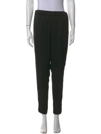 Pre-owned Sandro Straight Leg Pants In Black