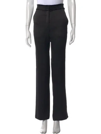 Pre-owned Sandro Straight Leg Pants In Black