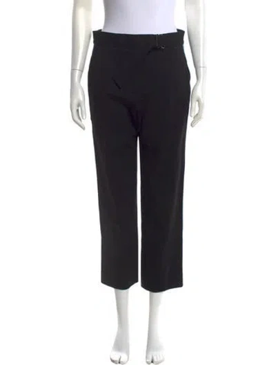 Pre-owned Sandro Straight Leg Pants In Black