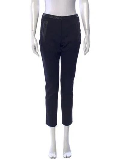 Pre-owned Sandro Straight Leg Pants In Black