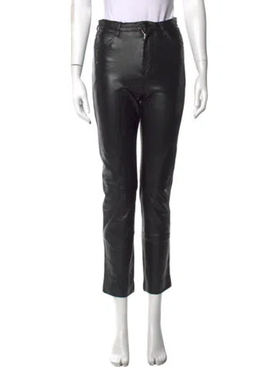 Pre-owned Sandro Straight Leg Pants In Black