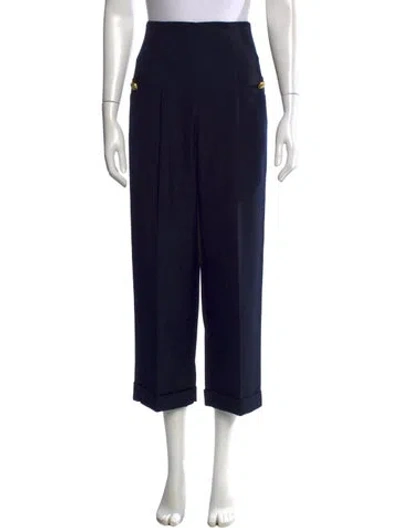 Pre-owned Sandro Straight Leg Pants In Black