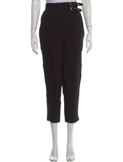Pre-owned Sandro Straight Leg Pants In Black