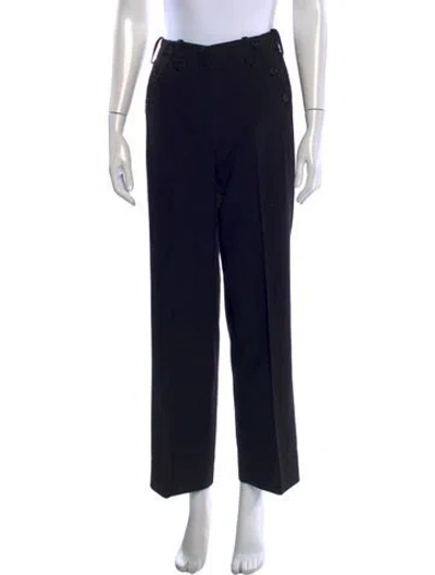 Pre-owned Sandro Straight Leg Pants In Black
