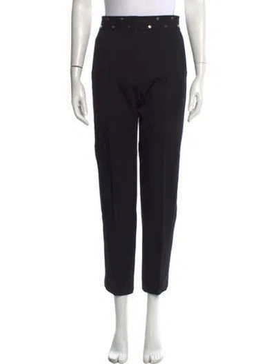 Pre-owned Sandro Straight Leg Pants In Black