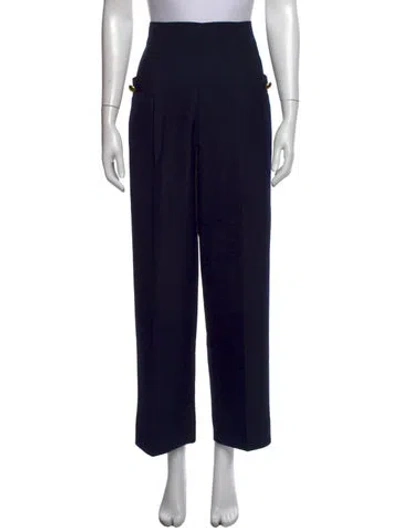 Pre-owned Sandro Straight Leg Pants In Black