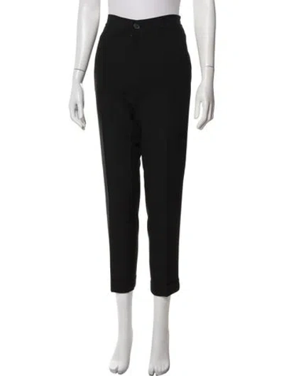 Pre-owned Sandro Straight Leg Pants In Black