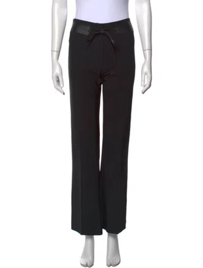 Pre-owned Sandro Straight Leg Pants In Black