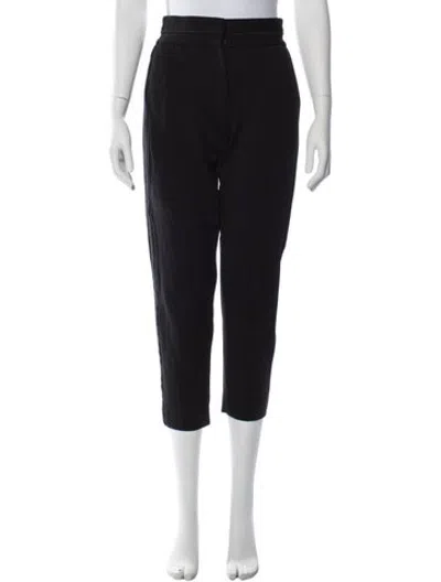 Pre-owned Sandro Straight Leg Pants In Black
