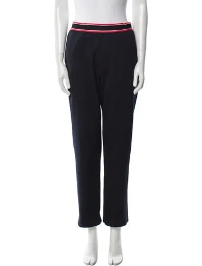Pre-owned Sandro Straight Leg Pants In Blue