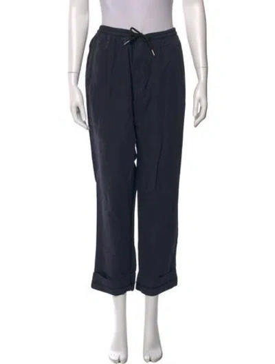 Pre-owned Sandro Straight Leg Pants In Blue