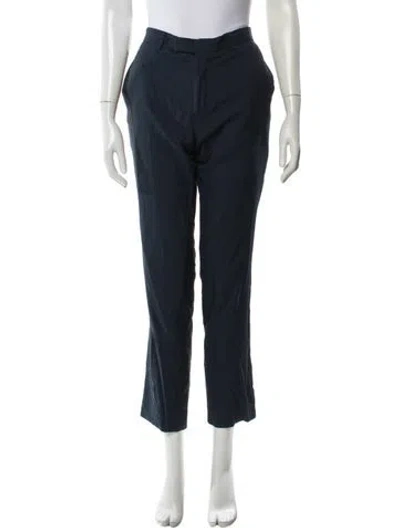 Pre-owned Sandro Straight Leg Pants In Blue