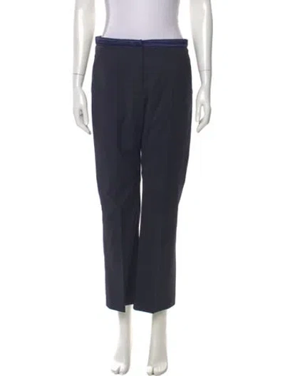 Pre-owned Sandro Straight Leg Pants In Blue