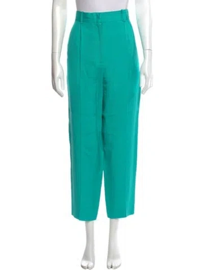 Pre-owned Sandro Straight Leg Pants In Blue