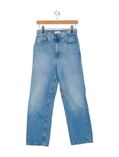 Pre-owned Sandro Straight Leg Pants In Blue