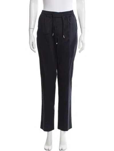 Pre-owned Sandro Straight Leg Pants In Blue