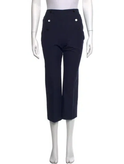 Pre-owned Sandro Straight Leg Pants In Blue