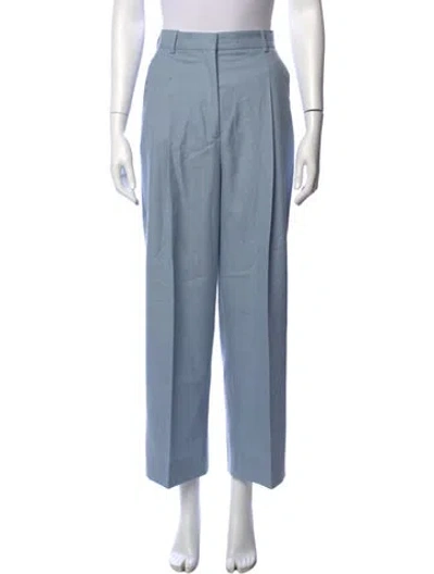 Pre-owned Sandro Straight Leg Pants In Blue