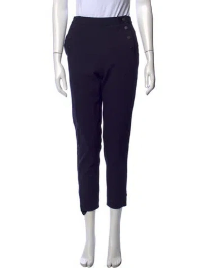 Pre-owned Sandro Straight Leg Pants In Blue