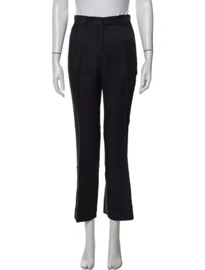 Pre-owned Sandro Straight Leg Pants In Blue