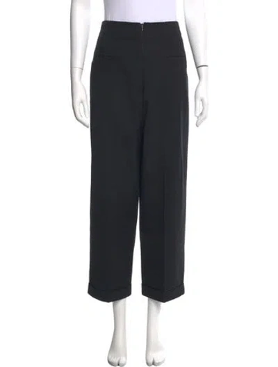 Pre-owned Sandro Straight Leg Pants In Blue