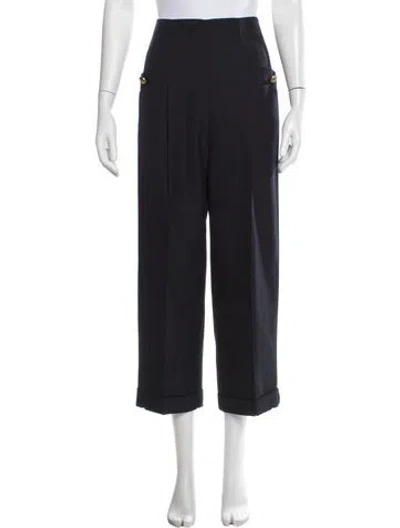 Pre-owned Sandro Straight Leg Pants In Blue