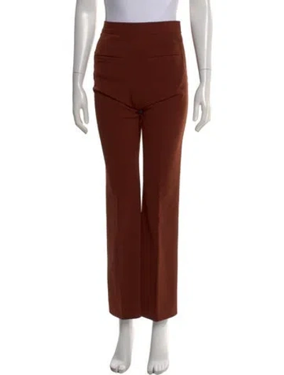 Pre-owned Sandro Straight Leg Pants In Brown