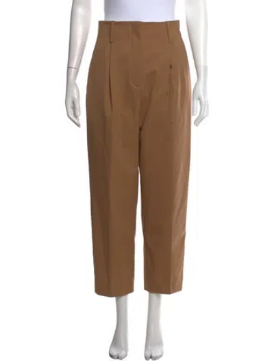 Pre-owned Sandro Straight Leg Pants In Brown