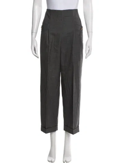 Pre-owned Sandro Straight Leg Pants In Gray