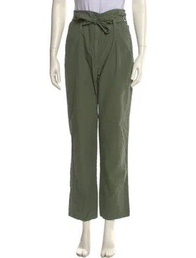 Pre-owned Sandro Straight Leg Pants In Green