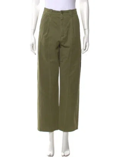 Pre-owned Sandro Straight Leg Pants In Green