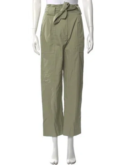 Pre-owned Sandro Straight Leg Pants In Green