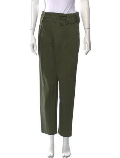 Pre-owned Sandro Straight Leg Pants In Green