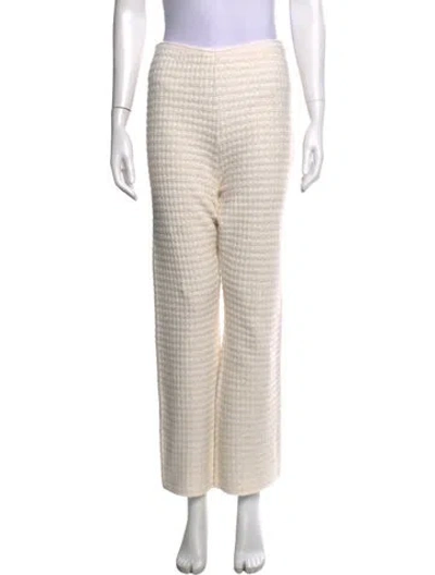 Pre-owned Sandro Straight Leg Pants In Neutrals