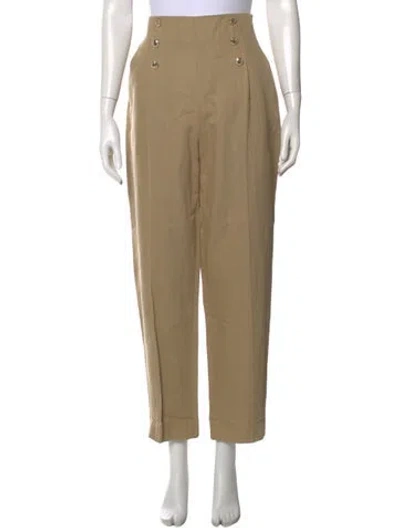 Pre-owned Sandro Straight Leg Pants In Neutrals