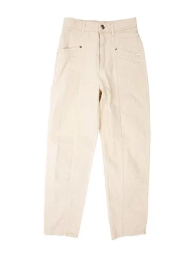 Pre-owned Sandro Straight Leg Pants In Neutrals