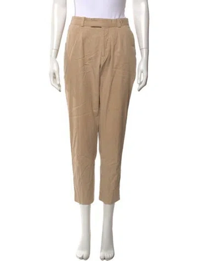 Pre-owned Sandro Straight Leg Pants In Neutrals