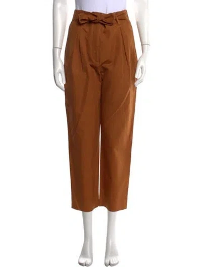 Pre-owned Sandro Straight Leg Pants In Neutrals