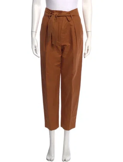 Pre-owned Sandro Straight Leg Pants In Neutrals