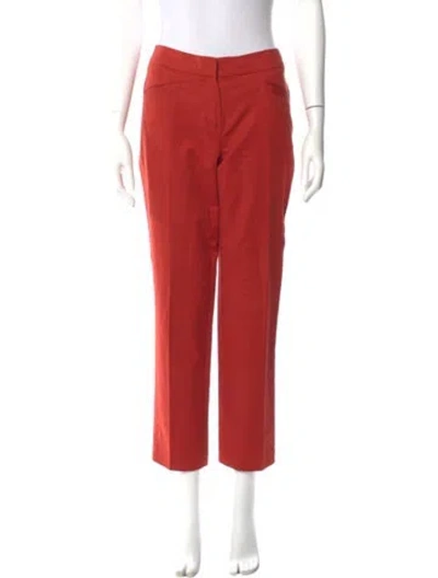 Pre-owned Sandro Straight Leg Pants In Orange